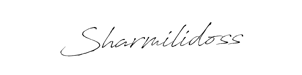 Make a beautiful signature design for name Sharmilidoss. With this signature (Antro_Vectra) style, you can create a handwritten signature for free. Sharmilidoss signature style 6 images and pictures png
