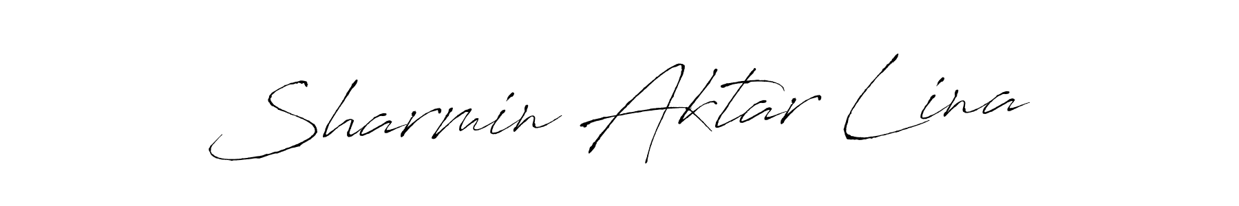 The best way (Antro_Vectra) to make a short signature is to pick only two or three words in your name. The name Sharmin Aktar Lina include a total of six letters. For converting this name. Sharmin Aktar Lina signature style 6 images and pictures png