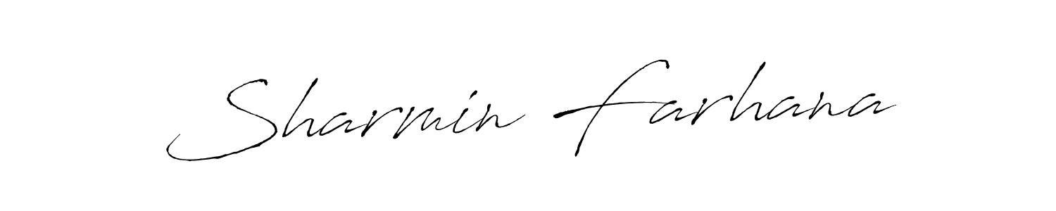 How to make Sharmin Farhana signature? Antro_Vectra is a professional autograph style. Create handwritten signature for Sharmin Farhana name. Sharmin Farhana signature style 6 images and pictures png