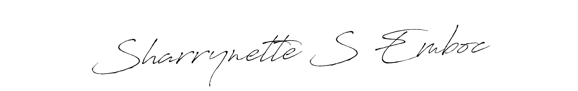 Also You can easily find your signature by using the search form. We will create Sharrynette S Emboc name handwritten signature images for you free of cost using Antro_Vectra sign style. Sharrynette S Emboc signature style 6 images and pictures png