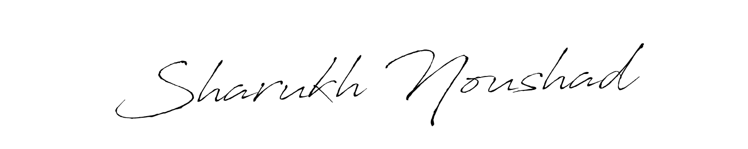 Make a beautiful signature design for name Sharukh Noushad. With this signature (Antro_Vectra) style, you can create a handwritten signature for free. Sharukh Noushad signature style 6 images and pictures png