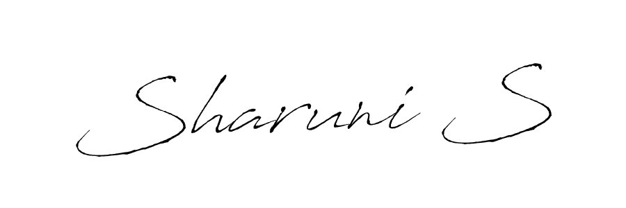 You should practise on your own different ways (Antro_Vectra) to write your name (Sharuni S) in signature. don't let someone else do it for you. Sharuni S signature style 6 images and pictures png