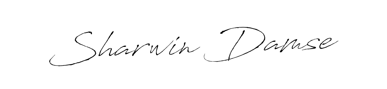 How to make Sharwin Damse name signature. Use Antro_Vectra style for creating short signs online. This is the latest handwritten sign. Sharwin Damse signature style 6 images and pictures png