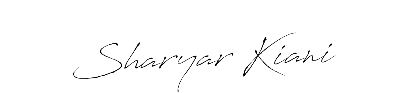 Make a beautiful signature design for name Sharyar Kiani. With this signature (Antro_Vectra) style, you can create a handwritten signature for free. Sharyar Kiani signature style 6 images and pictures png