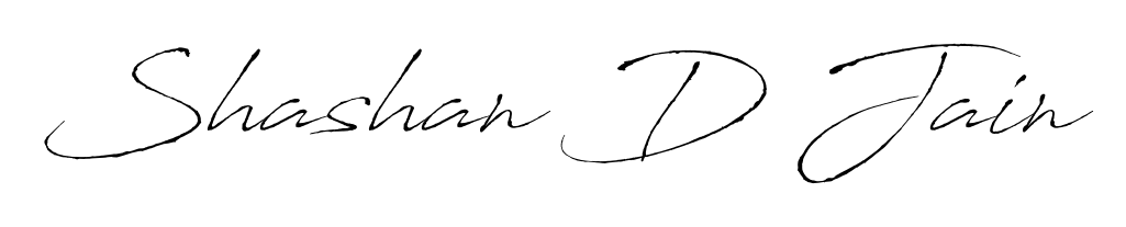 Personalize your online presence with Shashan D Jain signature rendered in elegant Antro_Vectra font. Great for website footers and blogs. Shashan D Jain signature style 6 images and pictures png