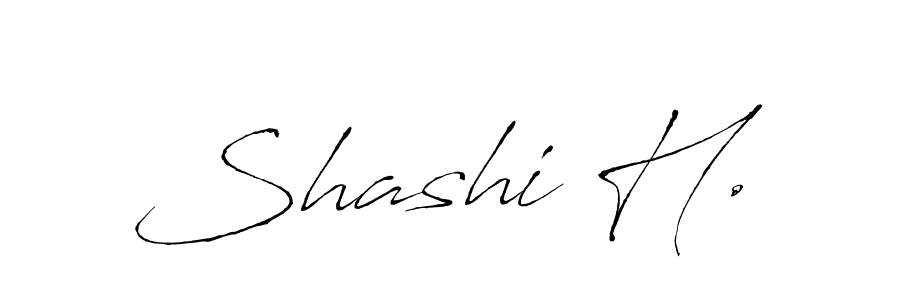How to make Shashi H. name signature. Use Antro_Vectra style for creating short signs online. This is the latest handwritten sign. Shashi H. signature style 6 images and pictures png
