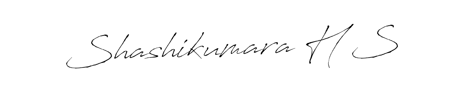 The best way (Antro_Vectra) to make a short signature is to pick only two or three words in your name. The name Shashikumara H S include a total of six letters. For converting this name. Shashikumara H S signature style 6 images and pictures png