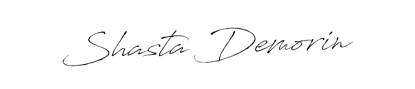 The best way (Antro_Vectra) to make a short signature is to pick only two or three words in your name. The name Shasta Demorin include a total of six letters. For converting this name. Shasta Demorin signature style 6 images and pictures png