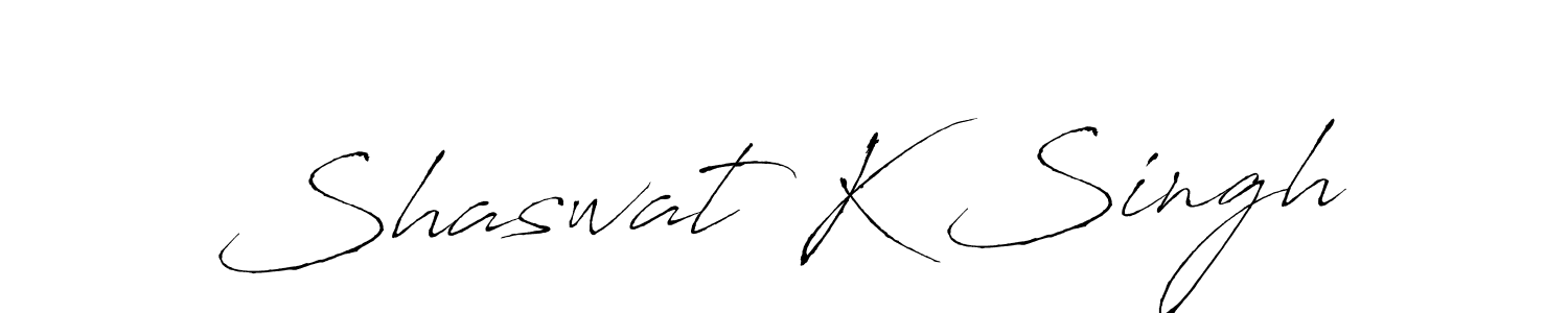 Make a beautiful signature design for name Shaswat K Singh. With this signature (Antro_Vectra) style, you can create a handwritten signature for free. Shaswat K Singh signature style 6 images and pictures png