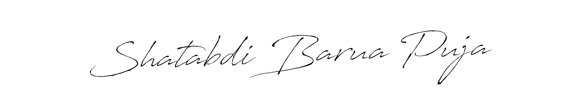 How to make Shatabdi Barua Puja name signature. Use Antro_Vectra style for creating short signs online. This is the latest handwritten sign. Shatabdi Barua Puja signature style 6 images and pictures png