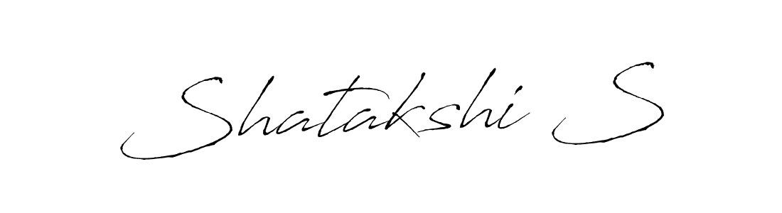 How to make Shatakshi S name signature. Use Antro_Vectra style for creating short signs online. This is the latest handwritten sign. Shatakshi S signature style 6 images and pictures png
