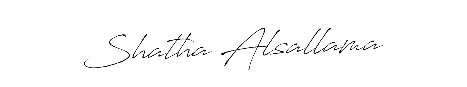 Make a beautiful signature design for name Shatha Alsallama. With this signature (Antro_Vectra) style, you can create a handwritten signature for free. Shatha Alsallama signature style 6 images and pictures png