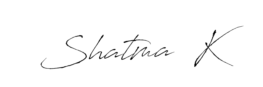 The best way (Antro_Vectra) to make a short signature is to pick only two or three words in your name. The name Shatma  K include a total of six letters. For converting this name. Shatma  K signature style 6 images and pictures png