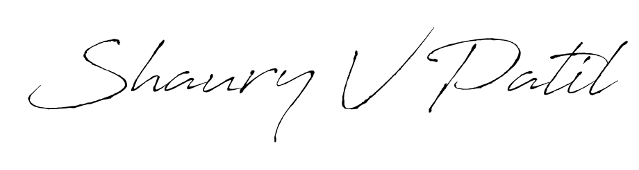 Generate high-definition signature styles for Shaury V Patil. The Antro_Vectra typeface ensures crisp legibility and sophisticated design. Shaury V Patil signature style 6 images and pictures png