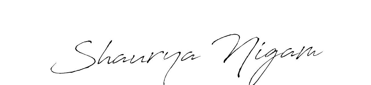 Also You can easily find your signature by using the search form. We will create Shaurya Nigam name handwritten signature images for you free of cost using Antro_Vectra sign style. Shaurya Nigam signature style 6 images and pictures png