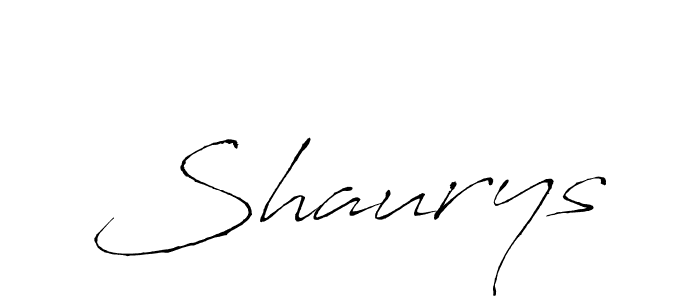 Make a beautiful signature design for name Shaurys. With this signature (Antro_Vectra) style, you can create a handwritten signature for free. Shaurys signature style 6 images and pictures png