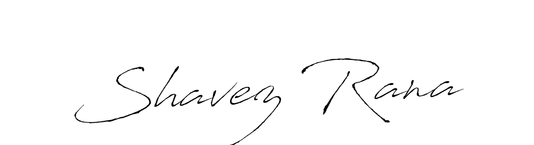 How to make Shavez Rana name signature. Use Antro_Vectra style for creating short signs online. This is the latest handwritten sign. Shavez Rana signature style 6 images and pictures png