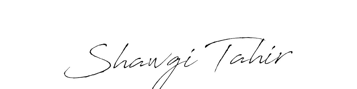 How to make Shawgi Tahir name signature. Use Antro_Vectra style for creating short signs online. This is the latest handwritten sign. Shawgi Tahir signature style 6 images and pictures png