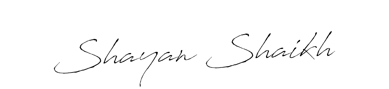 Make a beautiful signature design for name Shayan Shaikh. With this signature (Antro_Vectra) style, you can create a handwritten signature for free. Shayan Shaikh signature style 6 images and pictures png