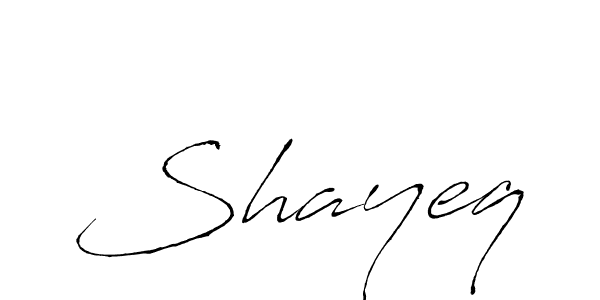 Design your own signature with our free online signature maker. With this signature software, you can create a handwritten (Antro_Vectra) signature for name Shayeq. Shayeq signature style 6 images and pictures png