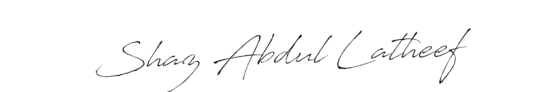 Make a beautiful signature design for name Shaz Abdul Latheef. With this signature (Antro_Vectra) style, you can create a handwritten signature for free. Shaz Abdul Latheef signature style 6 images and pictures png