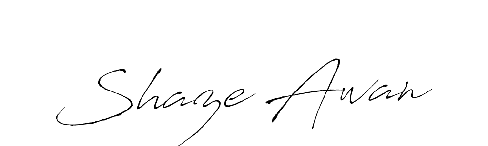 Make a beautiful signature design for name Shaze Awan. With this signature (Antro_Vectra) style, you can create a handwritten signature for free. Shaze Awan signature style 6 images and pictures png