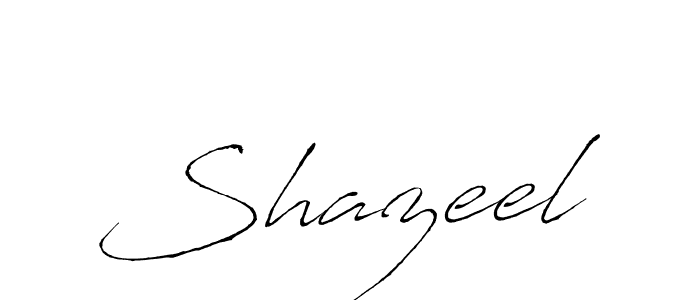 Use a signature maker to create a handwritten signature online. With this signature software, you can design (Antro_Vectra) your own signature for name Shazeel. Shazeel signature style 6 images and pictures png