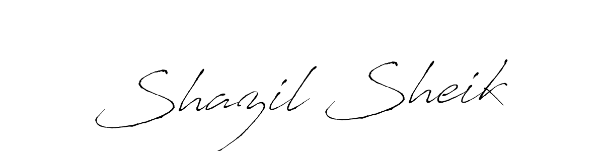 How to make Shazil Sheik name signature. Use Antro_Vectra style for creating short signs online. This is the latest handwritten sign. Shazil Sheik signature style 6 images and pictures png