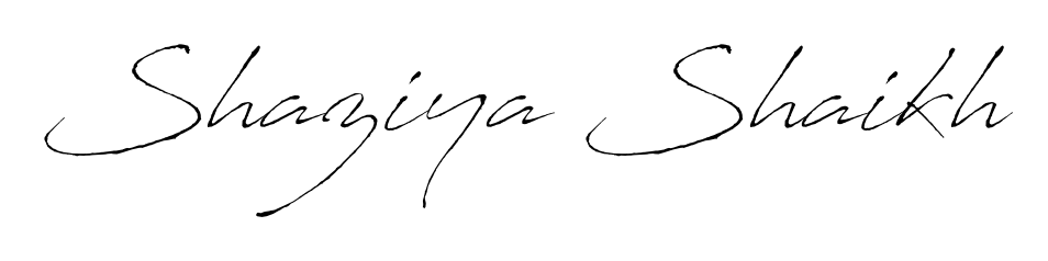 Master the art of signing with Shaziya Shaikh written in fluent Antro_Vectra script. A great template to practice and refine your handwriting. Shaziya Shaikh signature style 6 images and pictures png