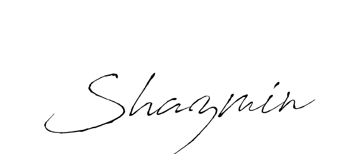 Make a beautiful signature design for name Shazmin. With this signature (Antro_Vectra) style, you can create a handwritten signature for free. Shazmin signature style 6 images and pictures png