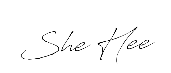 How to make She Hee name signature. Use Antro_Vectra style for creating short signs online. This is the latest handwritten sign. She Hee signature style 6 images and pictures png