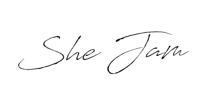 How to make She Jam signature? Antro_Vectra is a professional autograph style. Create handwritten signature for She Jam name. She Jam signature style 6 images and pictures png