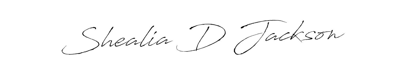 Make a beautiful signature design for name Shealia D Jackson. With this signature (Antro_Vectra) style, you can create a handwritten signature for free. Shealia D Jackson signature style 6 images and pictures png
