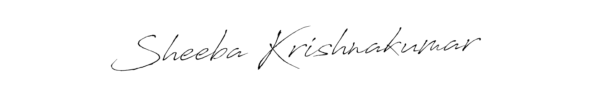 How to make Sheeba Krishnakumar name signature. Use Antro_Vectra style for creating short signs online. This is the latest handwritten sign. Sheeba Krishnakumar signature style 6 images and pictures png