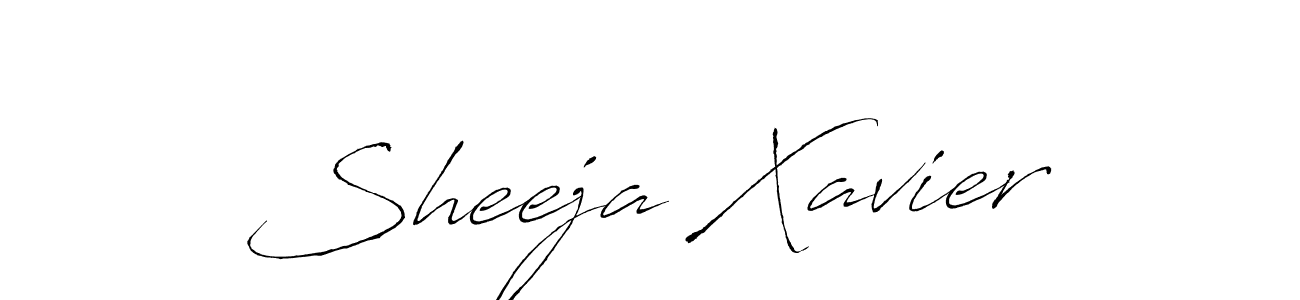 Create a beautiful signature design for name Sheeja Xavier. With this signature (Antro_Vectra) fonts, you can make a handwritten signature for free. Sheeja Xavier signature style 6 images and pictures png