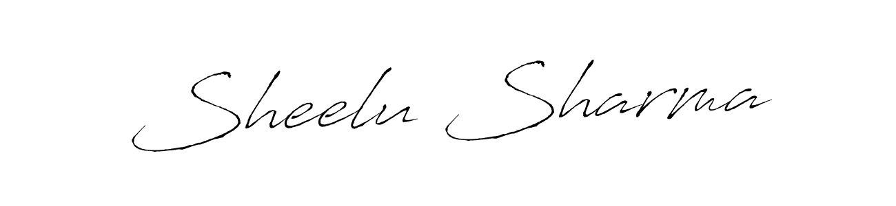 Make a beautiful signature design for name Sheelu Sharma. With this signature (Antro_Vectra) style, you can create a handwritten signature for free. Sheelu Sharma signature style 6 images and pictures png