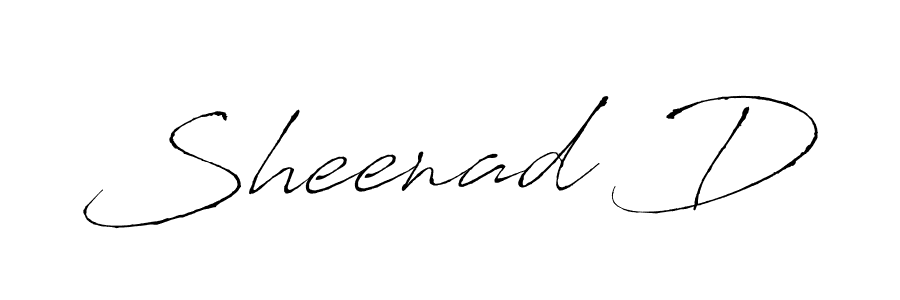 Make a beautiful signature design for name Sheenad D. With this signature (Antro_Vectra) style, you can create a handwritten signature for free. Sheenad D signature style 6 images and pictures png