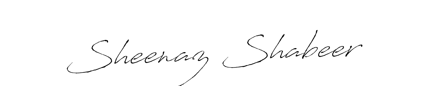 How to make Sheenaz Shabeer name signature. Use Antro_Vectra style for creating short signs online. This is the latest handwritten sign. Sheenaz Shabeer signature style 6 images and pictures png
