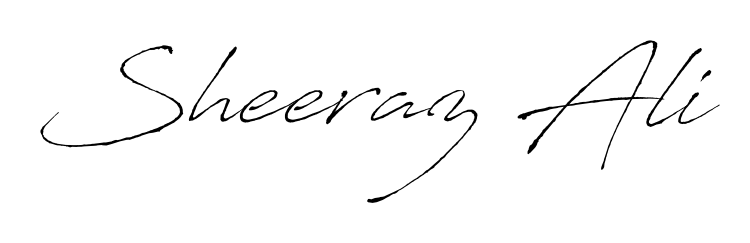 Try this chic Sheeraz Ali handwritten sign style. Using Antro_Vectra font elements, it gives your name a sleek, memorable identity. Sheeraz Ali signature style 6 images and pictures png
