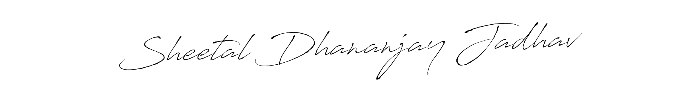 How to make Sheetal Dhananjay Jadhav name signature. Use Antro_Vectra style for creating short signs online. This is the latest handwritten sign. Sheetal Dhananjay Jadhav signature style 6 images and pictures png