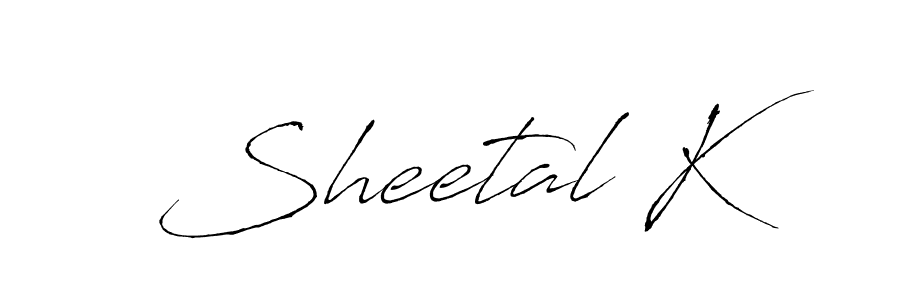 How to make Sheetal K signature? Antro_Vectra is a professional autograph style. Create handwritten signature for Sheetal K name. Sheetal K signature style 6 images and pictures png