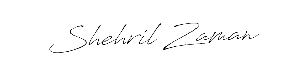 Make a beautiful signature design for name Shehril Zaman. With this signature (Antro_Vectra) style, you can create a handwritten signature for free. Shehril Zaman signature style 6 images and pictures png