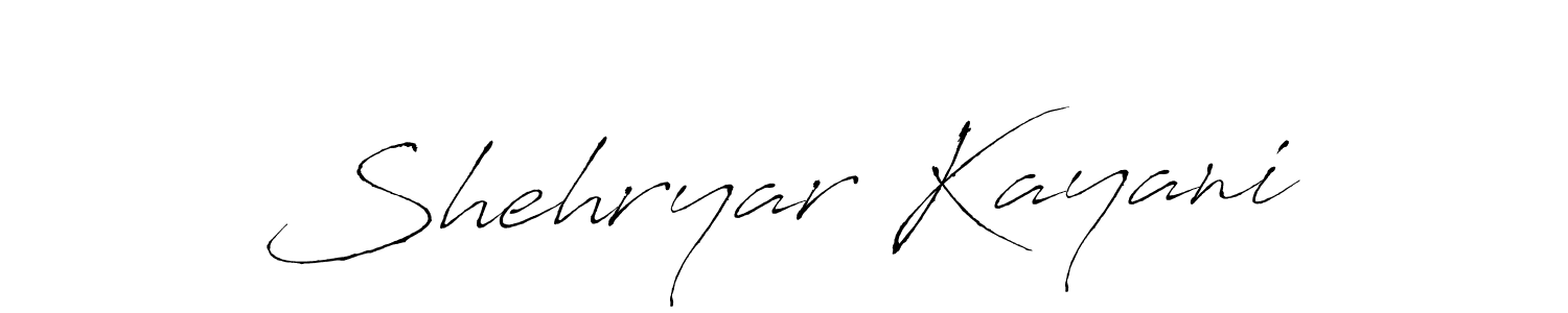 Antro_Vectra is a professional signature style that is perfect for those who want to add a touch of class to their signature. It is also a great choice for those who want to make their signature more unique. Get Shehryar Kayani name to fancy signature for free. Shehryar Kayani signature style 6 images and pictures png