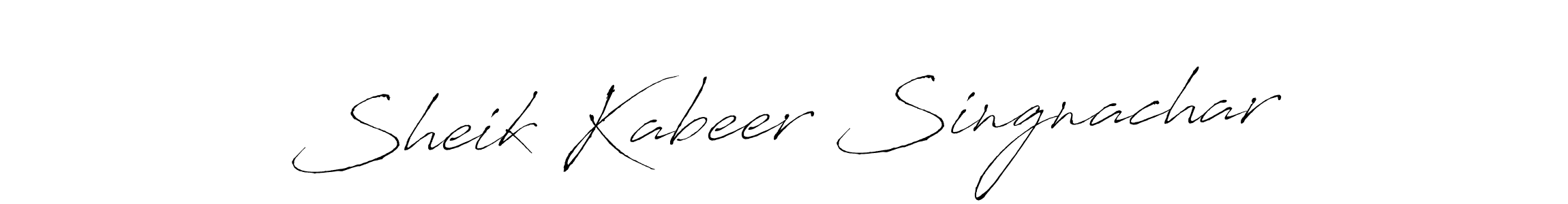 How to make Sheik Kabeer Singnachar signature? Antro_Vectra is a professional autograph style. Create handwritten signature for Sheik Kabeer Singnachar name. Sheik Kabeer Singnachar signature style 6 images and pictures png