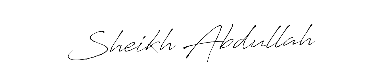 How to make Sheikh Abdullah name signature. Use Antro_Vectra style for creating short signs online. This is the latest handwritten sign. Sheikh Abdullah signature style 6 images and pictures png