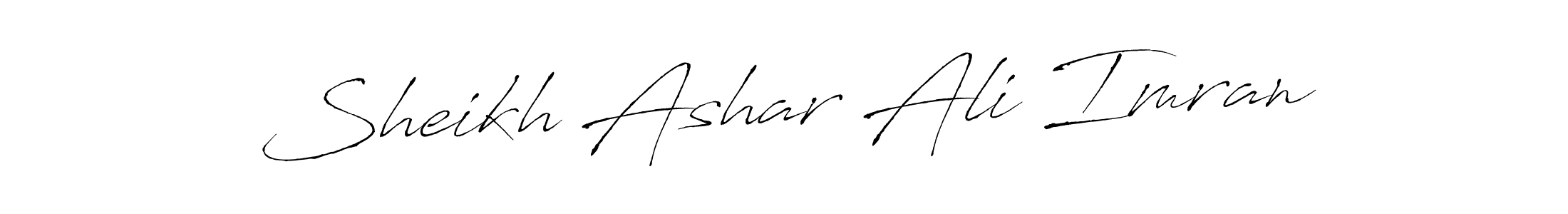 This is the best signature style for the Sheikh Ashar Ali Imran name. Also you like these signature font (Antro_Vectra). Mix name signature. Sheikh Ashar Ali Imran signature style 6 images and pictures png