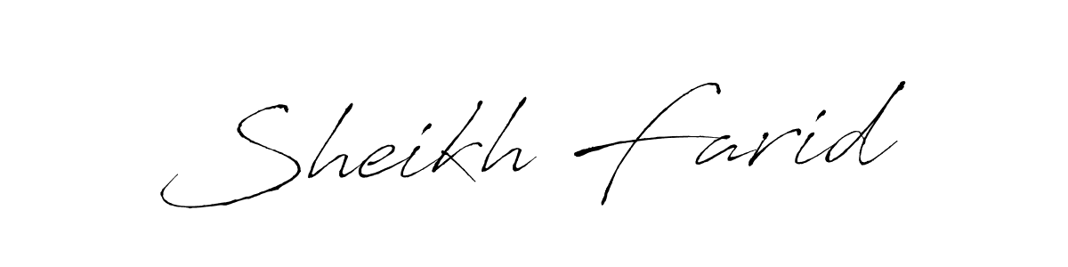 Make a beautiful signature design for name Sheikh Farid. With this signature (Antro_Vectra) style, you can create a handwritten signature for free. Sheikh Farid signature style 6 images and pictures png
