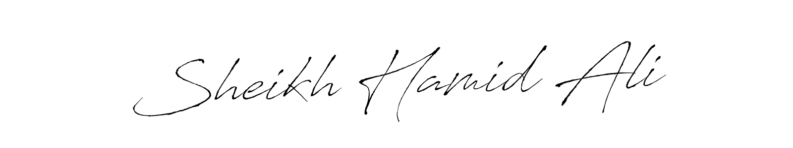 Design your own signature with our free online signature maker. With this signature software, you can create a handwritten (Antro_Vectra) signature for name Sheikh Hamid Ali. Sheikh Hamid Ali signature style 6 images and pictures png