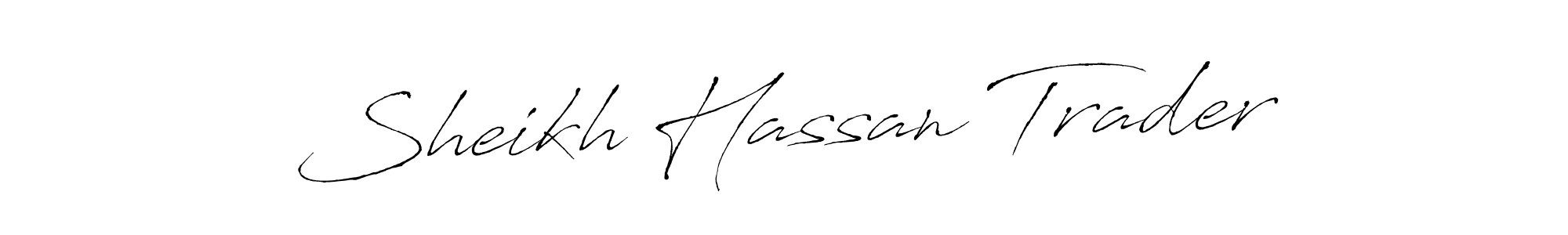 Use a signature maker to create a handwritten signature online. With this signature software, you can design (Antro_Vectra) your own signature for name Sheikh Hassan Trader. Sheikh Hassan Trader signature style 6 images and pictures png