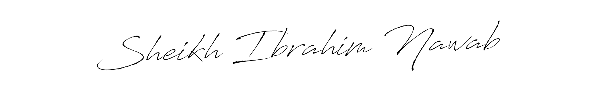 How to make Sheikh Ibrahim Nawab name signature. Use Antro_Vectra style for creating short signs online. This is the latest handwritten sign. Sheikh Ibrahim Nawab signature style 6 images and pictures png